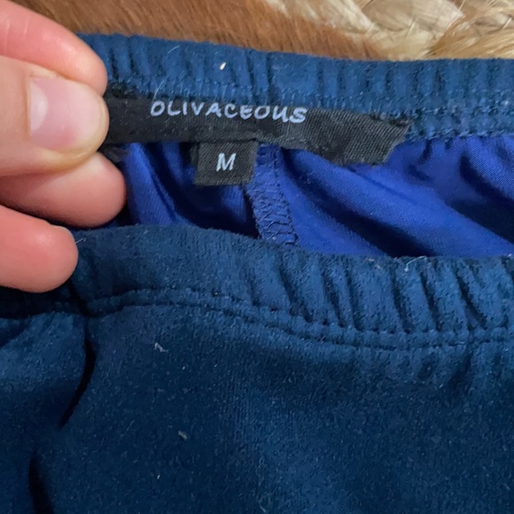 Velvet Navy Blue Envelope Skirt, size M - Picture 2 of 4